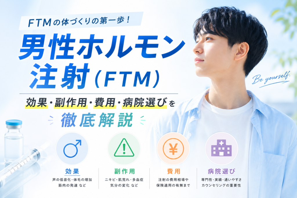 男性ホルモン注射(FTM)の効果・副作用・費用・病院選びを徹底解説