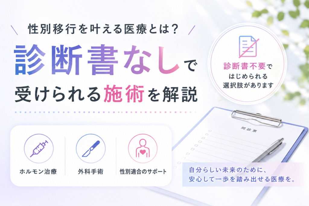 【アモーレクリニック】性別移行を叶える医療とは？診断書なしで受けられる施術を解説