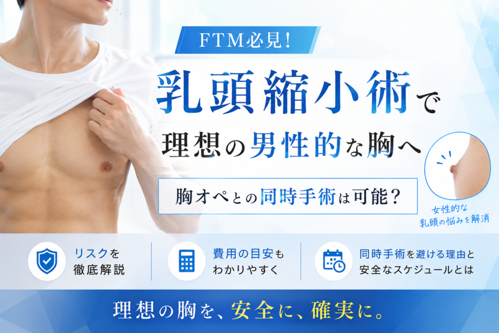 FTM必見！乳頭縮小術で理想の男性的な胸へ～胸オペとの同時手術は可能？リスクと費用を徹底解説