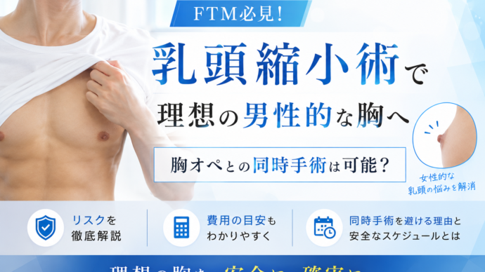 FTM必見！乳頭縮小術で理想の男性的な胸へ～胸オペとの同時手術は可能？リスクと費用を徹底解説